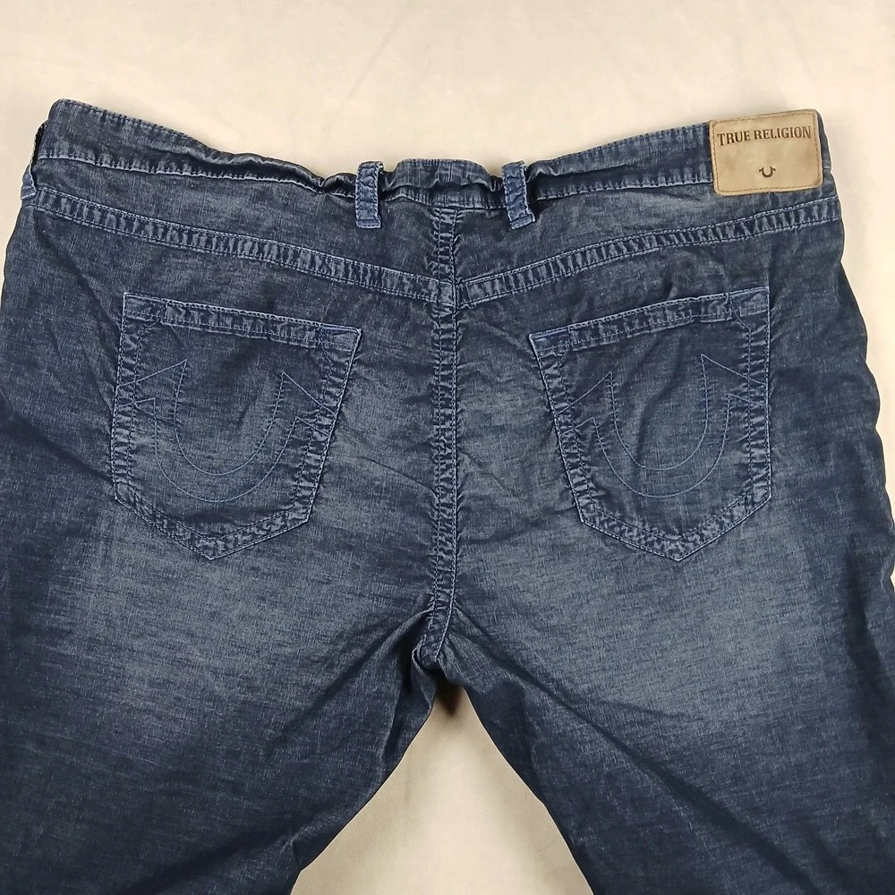 True Religion Ricky 50x31 Mens Pants Stretch Corduroy Navy Blue